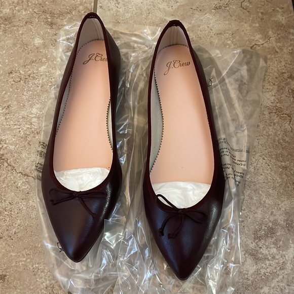Jcrew Leather Classic Gemma Ballet in 7.5 vintage burgundy - Picture 2 of 4